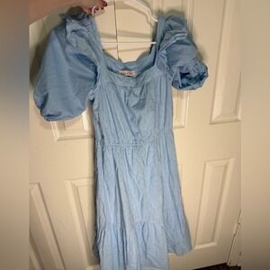 Harlow & Rose Light Blue Puff Sleeve Mini Dress‎ Size Small